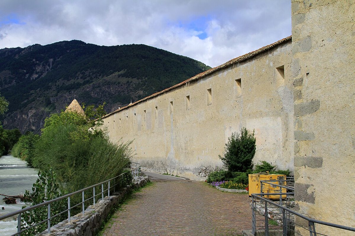 Le mura di Glorenza vicino alla porta sud