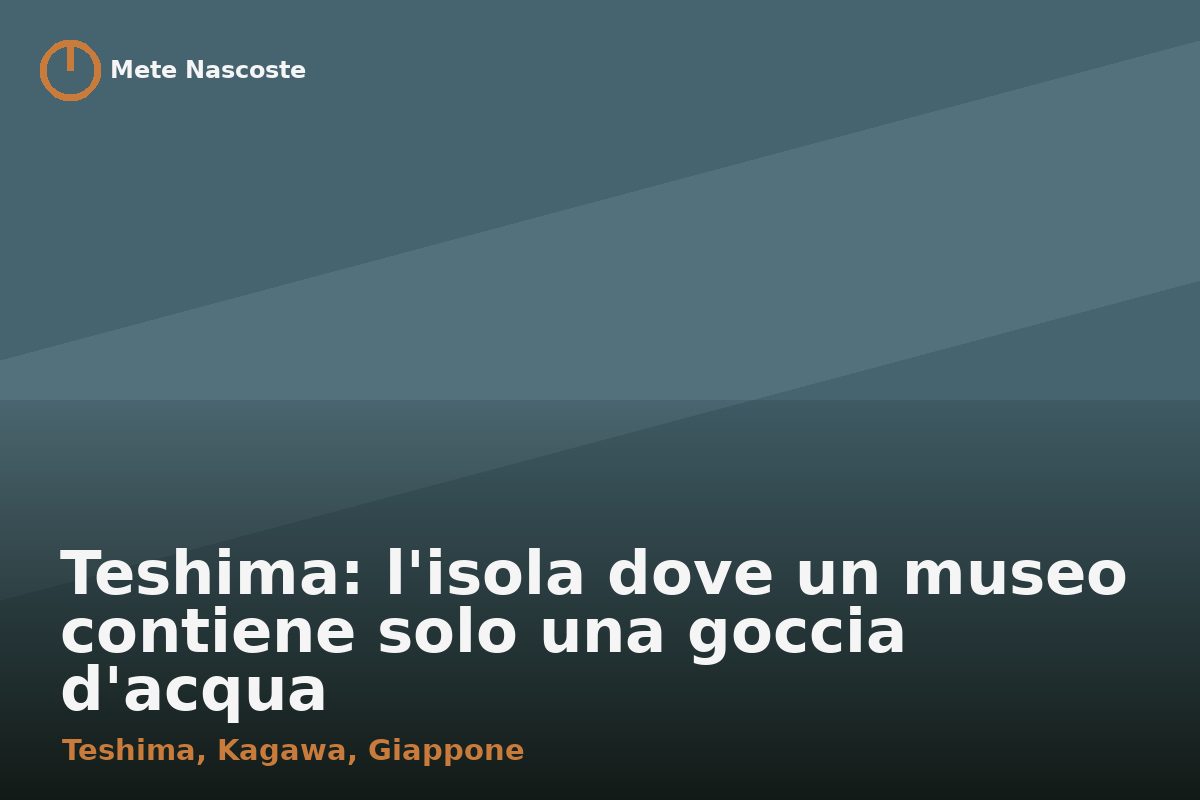 Teshima: l'isola dove un museo contiene solo una goccia d'acqua